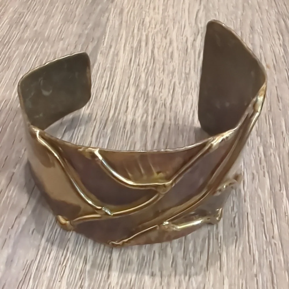 Vintage Brass Artisan Asymnetrical Cuff
